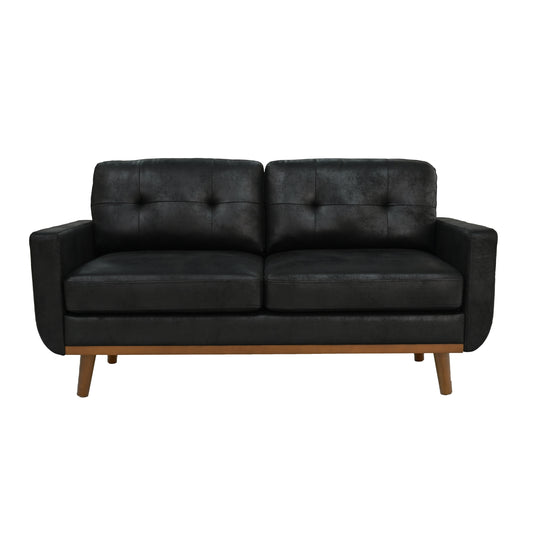 65-inch t Two-Seater Sofa in with Breathable Foil Fabric and Solid Wood Legs