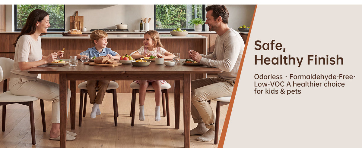51.2" Solid Wood Folding Dining Table, Rotating Drop Leaf Design with Walnut Finish, Space-Saving Kitchen Table for 4-6 People, Farmhouse Style for Small Apartments, Easy Assembly