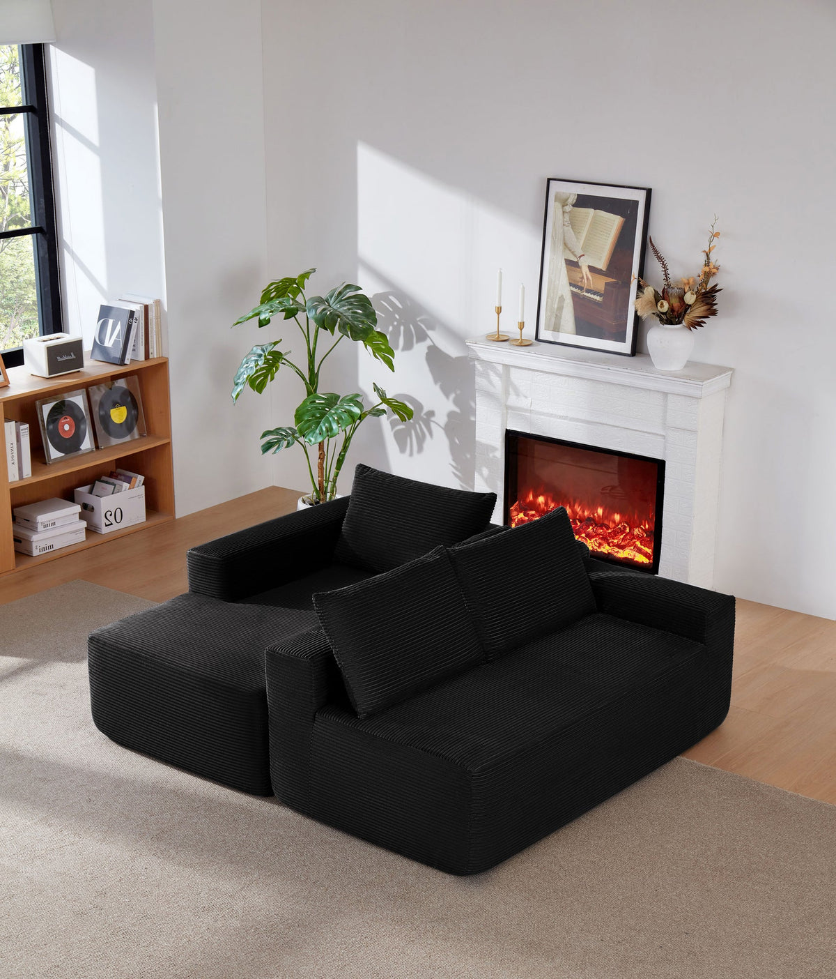 96.9" Cloud Sectional Couch with L-Shape Chaise, Modern Modular Sofa with Deep Seat, Upholstered Couches, No Assembly Required – Model W3975P412667