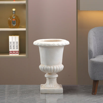 Classical Urn Shaped Planter Pot, MgO Faux Stone Decorative Flower Vase, Indoor & Outdoor Plant Container for Garden Patio Yard, Top Dia 16.93" x H 23.62"