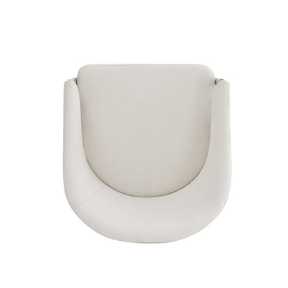 26" Seat Height, Modern Counter Stool with Curved Armrests & Gold Accents - Soft Beige Fabric, Black Metal Frame, Set of 2