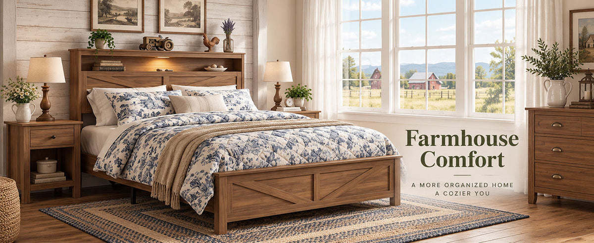 Queen size bed frame headboard with LED lights and charging station cushion platform bed frame, large bed, with headboard and hidden storage space, no box spring required, Antique,Brown