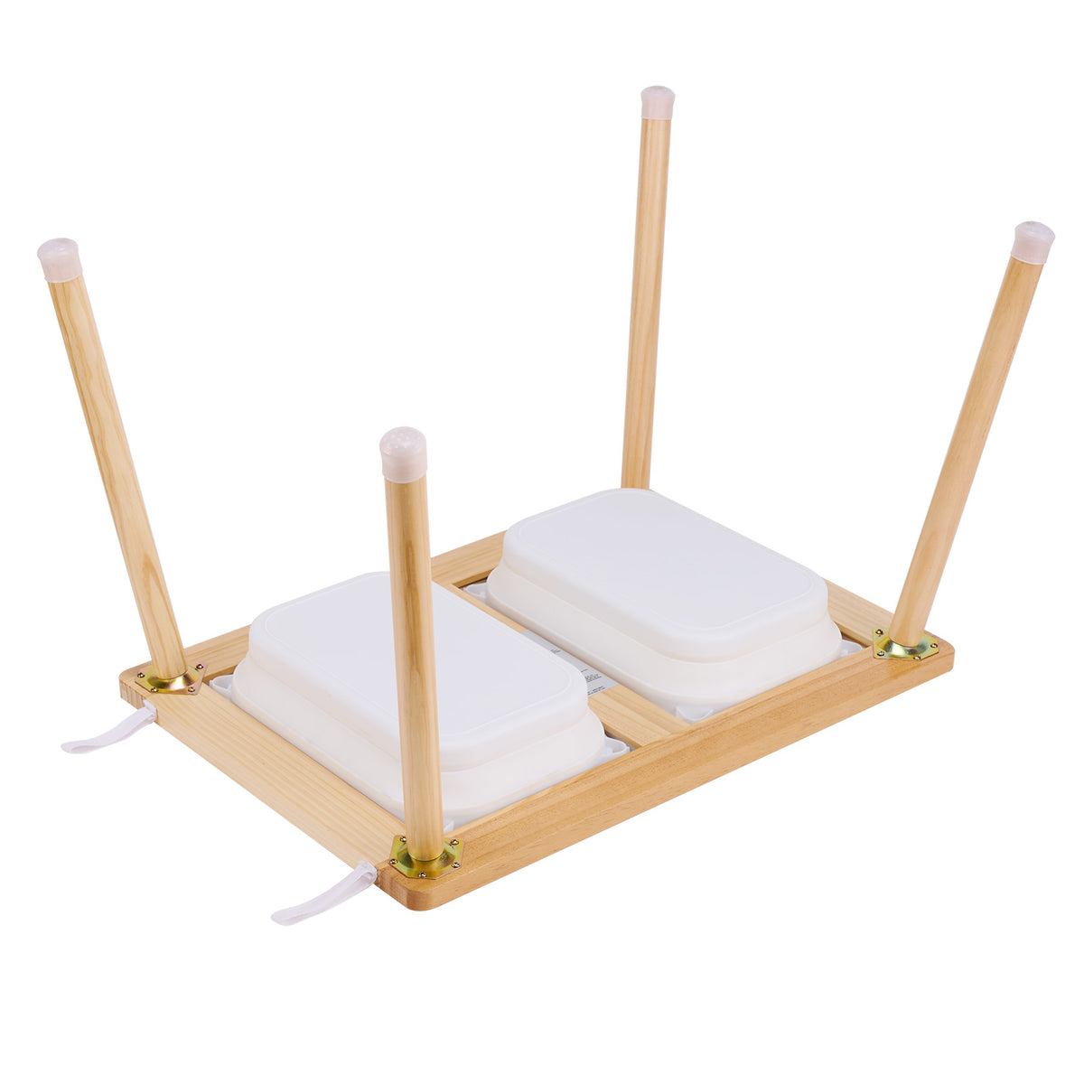 Sensory Table and Chairs Set, Toddlers Activity Table with 2 Stools, 2 Storage Bins & Paper Roll Holder