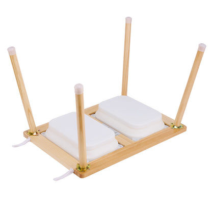 Sensory Table and Chairs Set, Toddlers Activity Table with 2 Stools, 2 Storage Bins & Paper Roll Holder