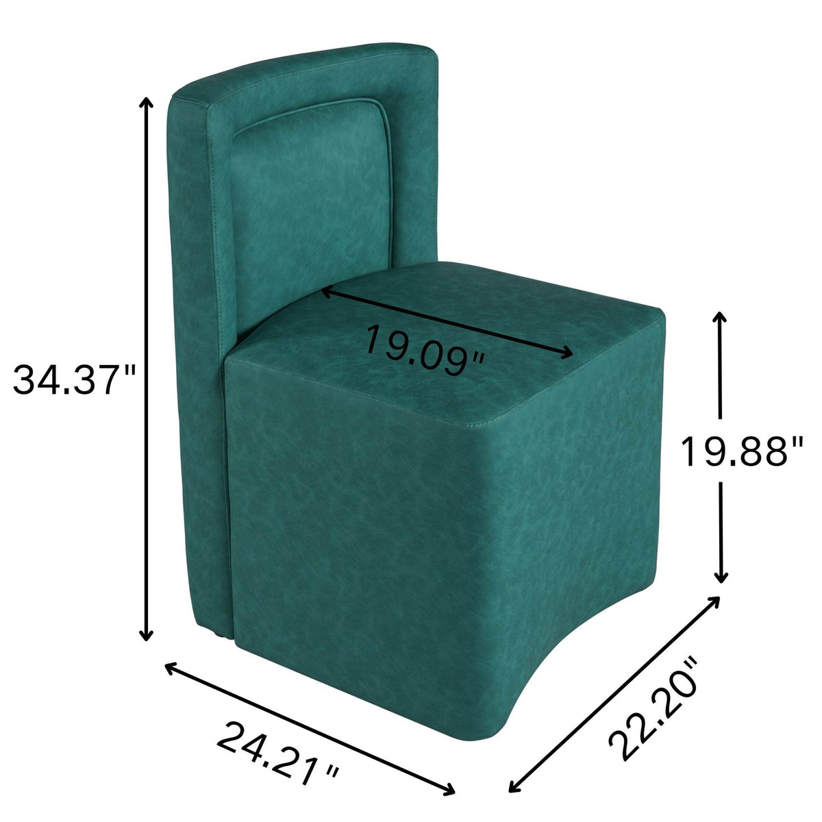 Set of 2 Green PU Upholstered Dining Chairs, Vintage Green Finish, Plywood Frame, 400lbs Capacity, Fully Assembled