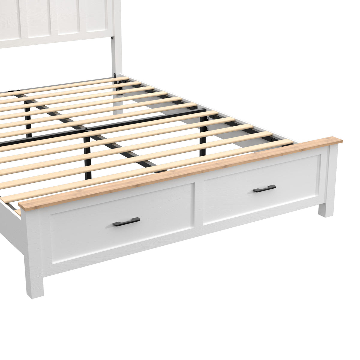 Queen Size Farmhouse Metal Bed Frame, Platform Bed , Mattress Foundation with Wood Support Slats, No Box Spring Needed, Noise Free.