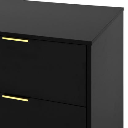 Black 9 Drawer Dresser, 63" Large Deep Chest of Drawers, Wooden Dresser Storage Cabinet with 9 Drawers, Long Dressers