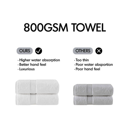 8-Piece Ultra-Soft 100% Cotton Absorbent Towel Set, Lilac