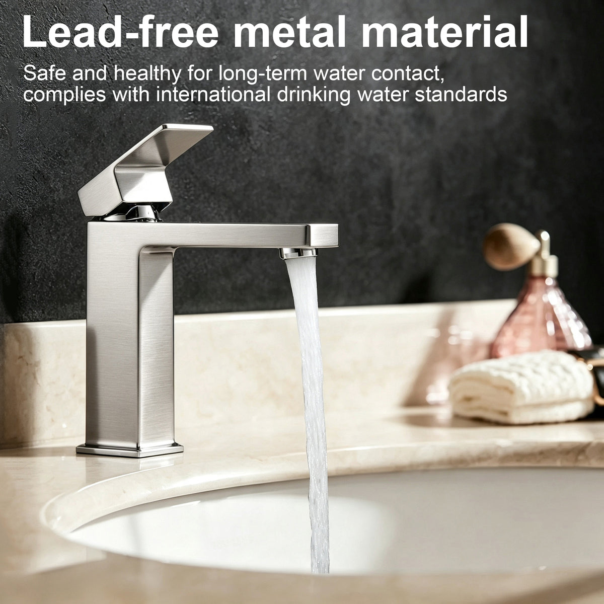 Single Hole Bathroom Faucet,Modern Single Handle Vanity Basin Faucet