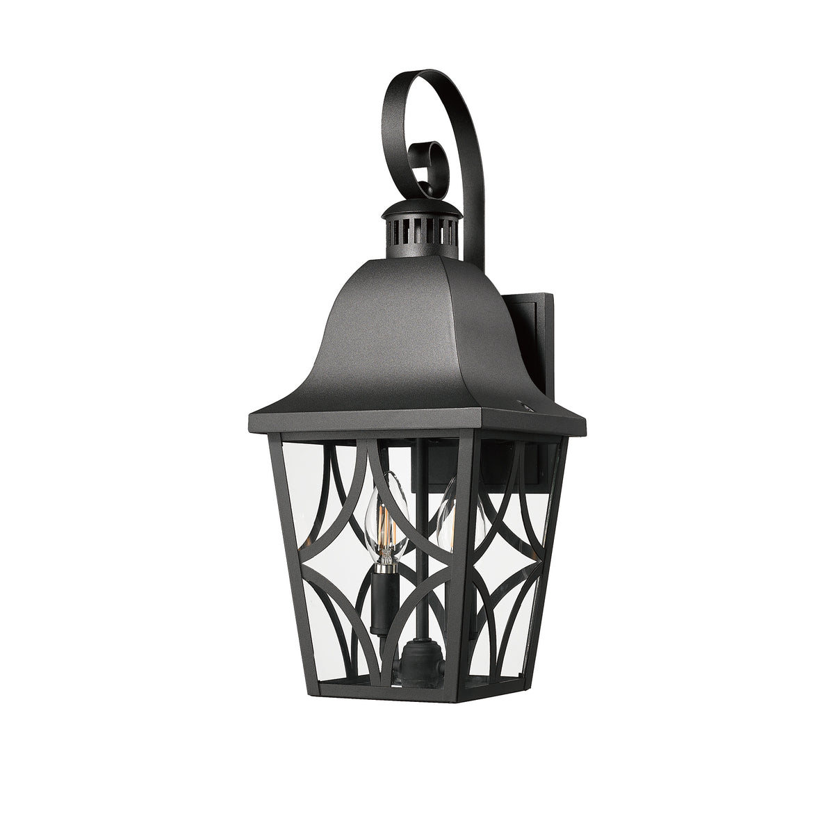 Outdoor Wall Light Fixtures, Waterproof Exterior Wall Sconce Porch Lights, Matte Black Outdoor Wall Lantern with Clear Glass, Outside Wall Mount Lighting for House, Garage, Front Door (2 pack)
