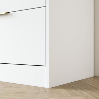 White 9 Drawer Dresser, 63" Large Deep Chest of Drawers, Wooden Dresser Storage Cabinet with 9 Drawers, Long Dressers – Model W409S00015