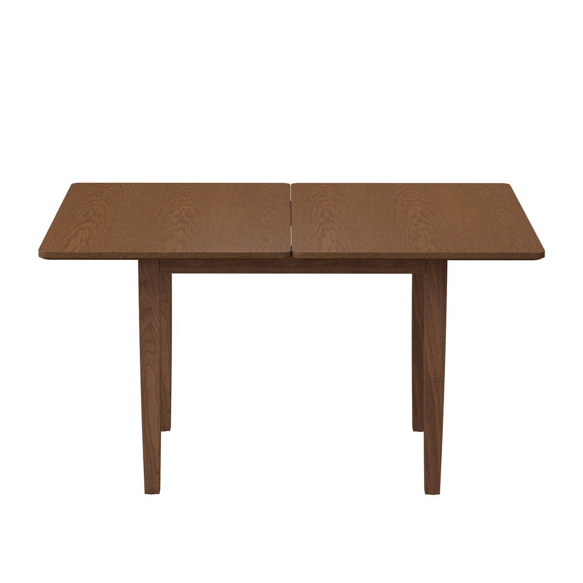 51.2" Solid Wood Folding Dining Table, Rotating Drop Leaf Design with Walnut Finish, Space-Saving Kitchen Table for 4-6 People, Farmhouse Style for Small Apartments, Easy Assembly