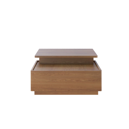 Luxury Walnut Wood Square Coffee Table with Large Hidden Storage, Expandable Tabletop Center Table for Living Room, Modern Accent Table with Drawers (59" Walnut Coffee Table)