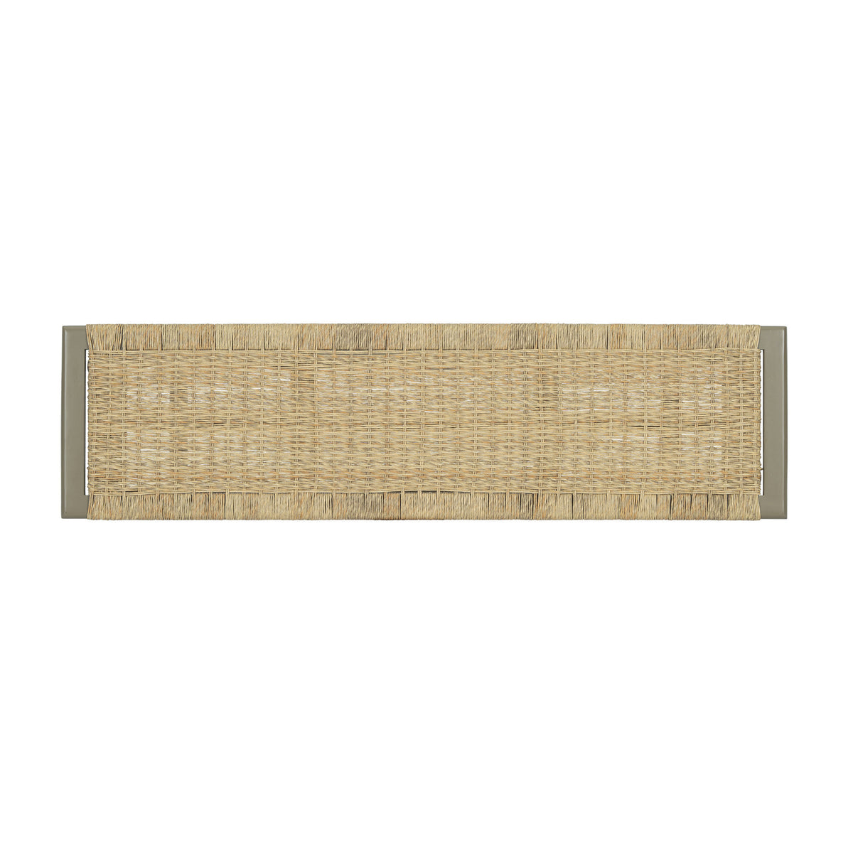 Farmhouse Modern Solid Wood Rattan Bench - 59 Inch Indoor & Covered Outdoor Bench Champagne Finish Multi-Functional Design