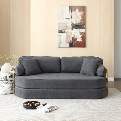 78.3" Queen Sleeper Sofa Bed, No Assembly Convertible Pull Out Futon Couch with Removable Backrest