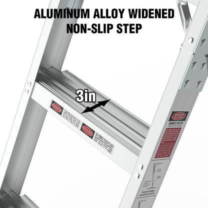 Pull-Down Aluminum Attic Ladder With Custom Fit Insulation Cover, 25 X 54 Inch Attic Stair Opening, Aluminum Foil Insulated, Zippered Combo Set