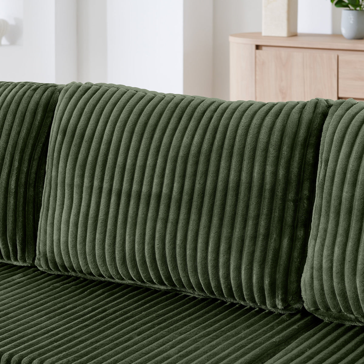 U shape Modular Sectional Sofa, Compressed Sectional Sofa Modern Minimalist Style Corduroy Couch, Sleeper Sofa – Green