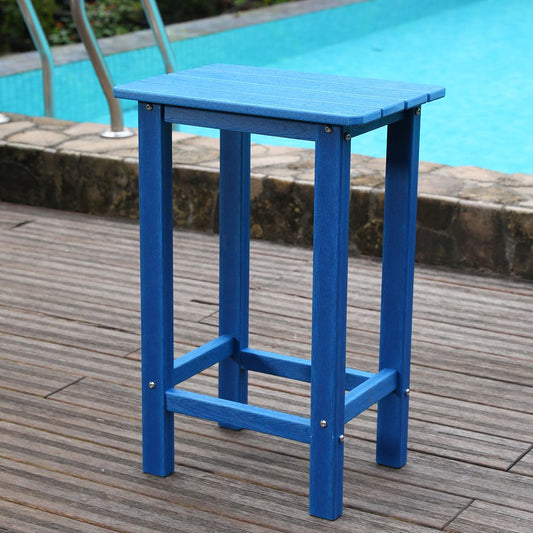 HDPE type outdoor dining and bar chair is very practical. It is suitable for lawns, gardens, backyards and pool sides. Navy blue, and it is waterproof and corrosion-resistant.All Weather,