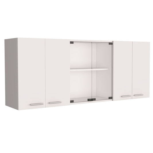 Yuma 150" Wall Cabinet, Two Close Cabinets, Two Open Shelves