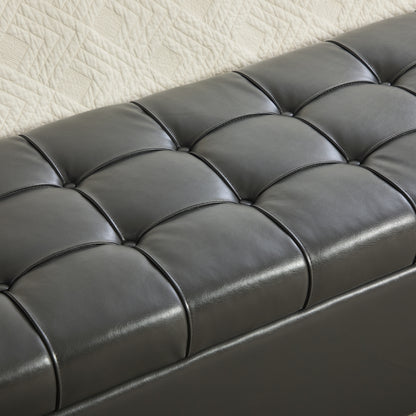 60.2'' Wide Chenille Upholstered Storage End of Bed Bench, Tufted Flip-Top Accent Window Bench Footrest Stool Ottoman with Legs for Living Room, Bedroom, Entryway, Dining Room, Dorm, Corner, Gray