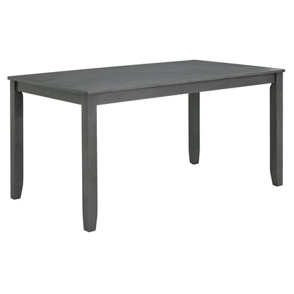 Modern 6-Piece Dining Table Set with Bench and Chairs for Dining Room or Kitchen – Grey