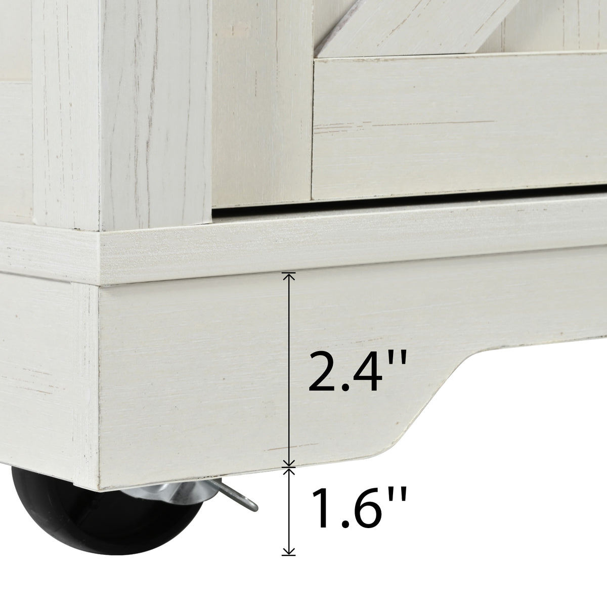K&K 53.7" Farmhouse Kitchen Island with Power Outlet, 2 Sliding Barn Door Kitchen Storage Island with Drop Leaf – Model N707S170347W