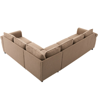 [NEW ARRIVED] [VIDEO PROVIDED] Sleeper Sofa, 2 in 1 Pull Out Couch Bed,6 seater sofa bed, L Shaped Sleeper Sectional Sofa Couch,Riveted sofa,104'' Large combined sofa Bed in living room, Brown