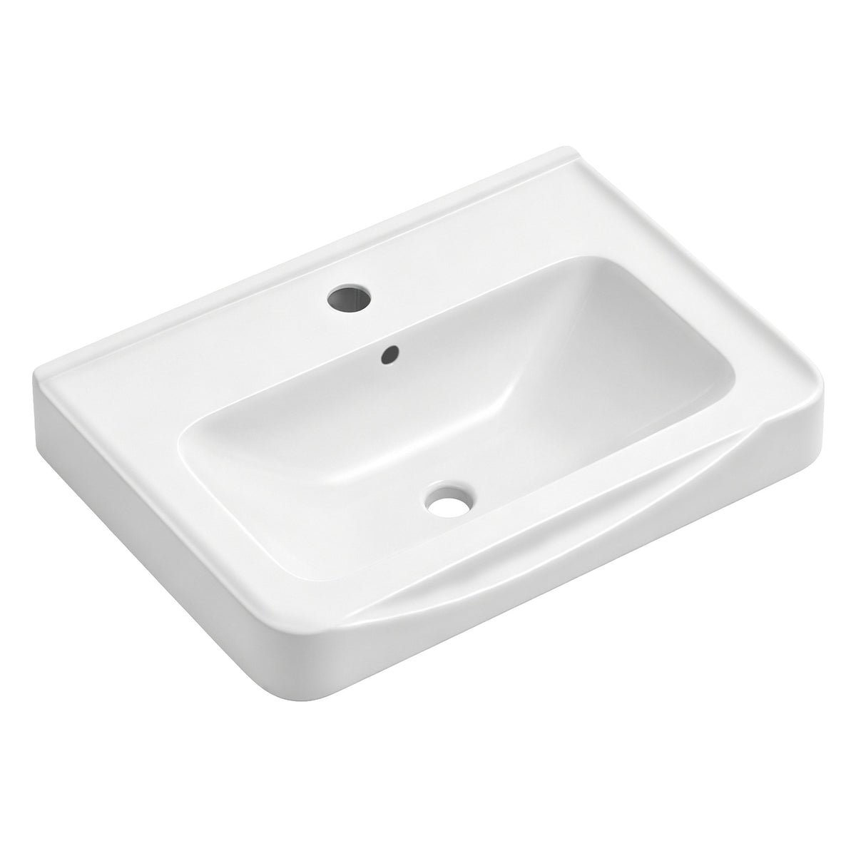 Wall Mount20' Light Oak Bathroom Vanity with Ceramic Sink with one faucet holes, Cabinet  Soft close doors  Pre-installed and completed