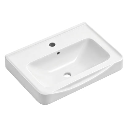 Wall Mount20' Light Oak Bathroom Vanity with Ceramic Sink with one faucet holes, Cabinet  Soft close doors  Pre-installed and completed