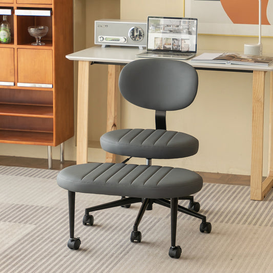 Ergonomic Office Chair – Multi-Position Cross Legged Design for Adults, Swivel Meditation & ADHD Fidget Desk Chair with Back Support & Rolling Base – Model W3394P419038