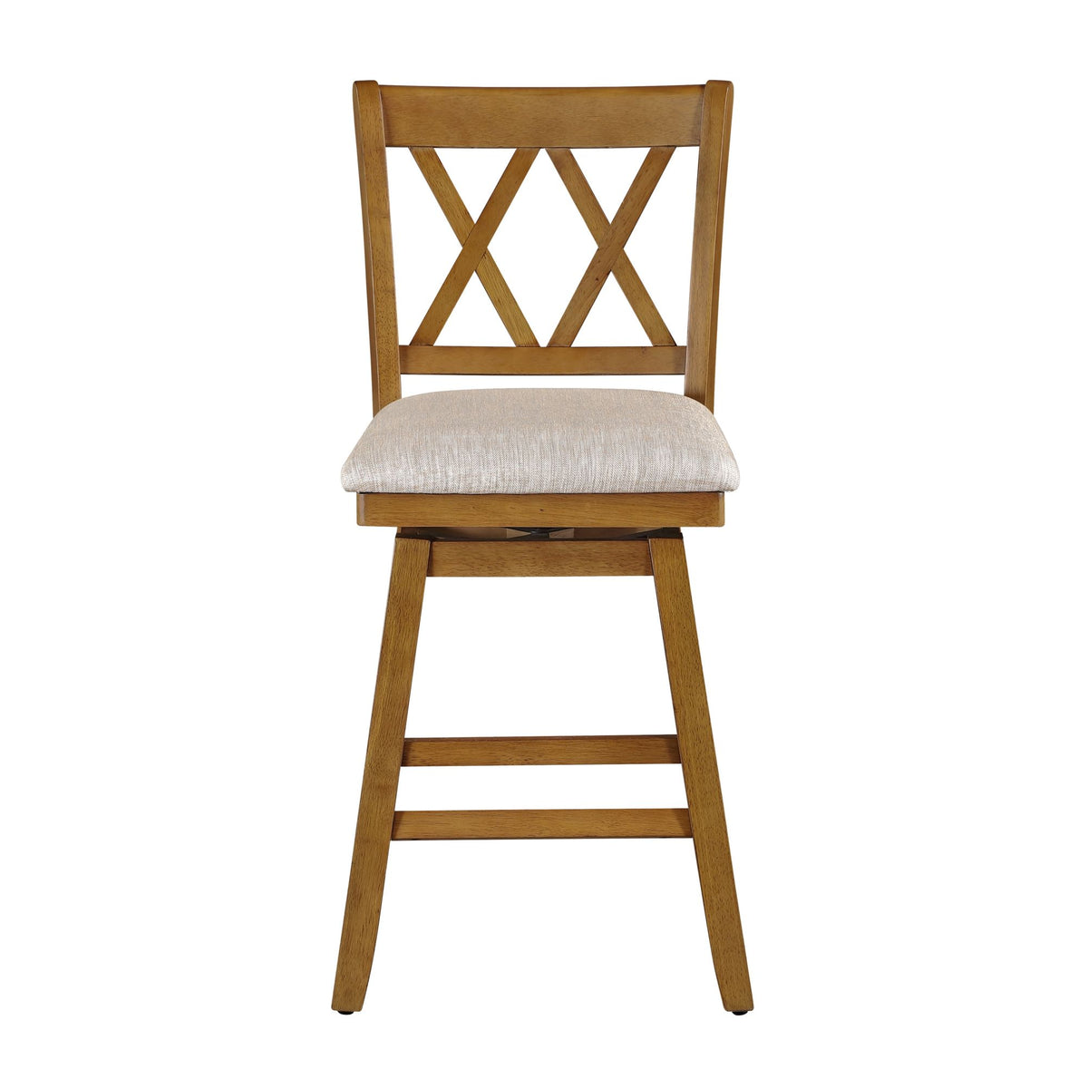 24in Brookline XX-Back Swivel Barstool - Oak