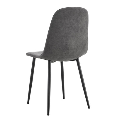 Comfortable Linen-Cotton Dining Chair Set - Six Pieces in Dark Gray.Integrated Seat and Backrest,Linen-Cotton Material,Modern Home Matching.W1151124300