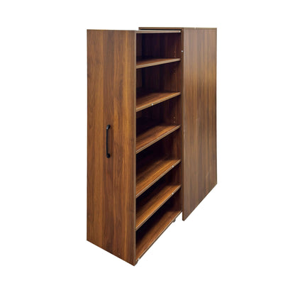 6 Tier Sliding Door Shoe Cabinet with Wheels, Tall  Shoe Storage Organizer, Freestanding Shoe Rack Closet for Entryway, Hallway, Home