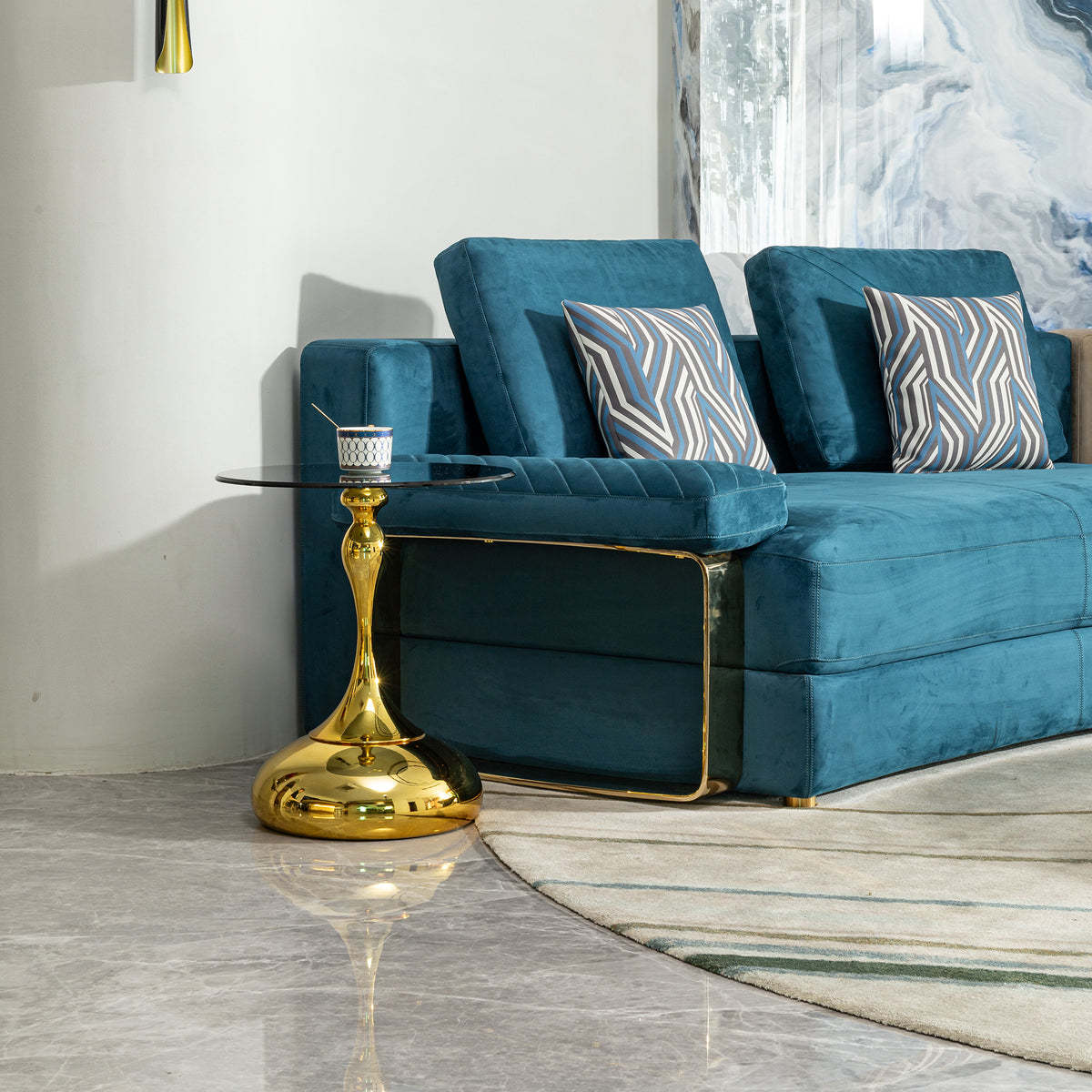small round side table for small space ,Cocktail Table,,Living Room Small Coffee Table, end table, tempered glass top