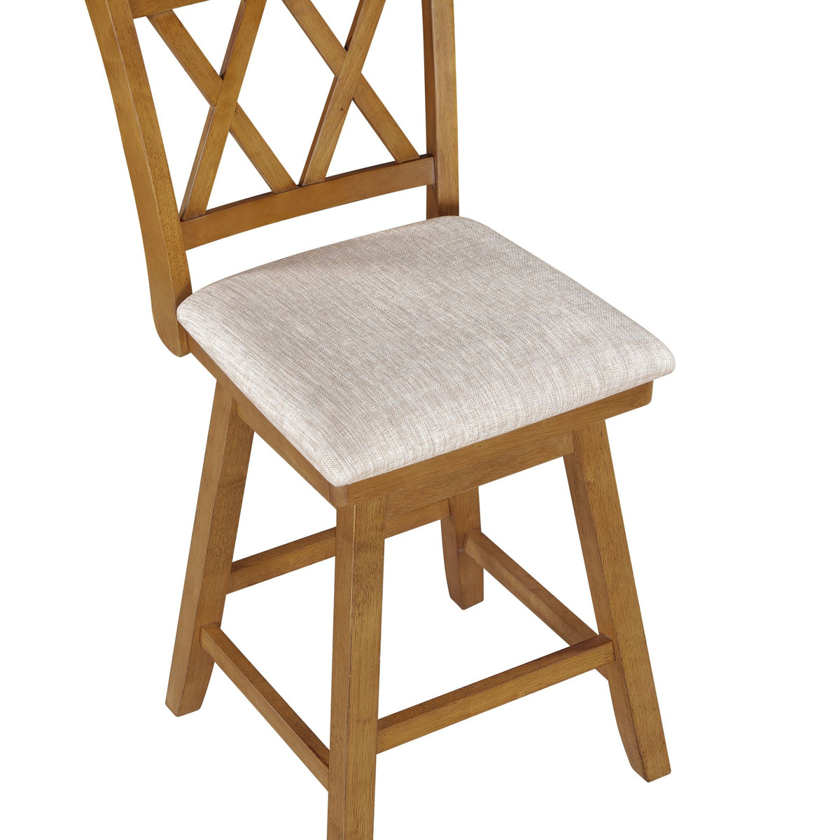 24in Brookline XX-Back Swivel Barstool - Oak
