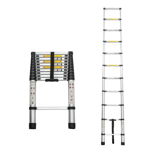 Telescoping Ladder 10.5FT, Telescopic Extension Ladder, Aluminum Alloy Folding Ladder Portable Multi-Purpose for Indoor Outdoor Work