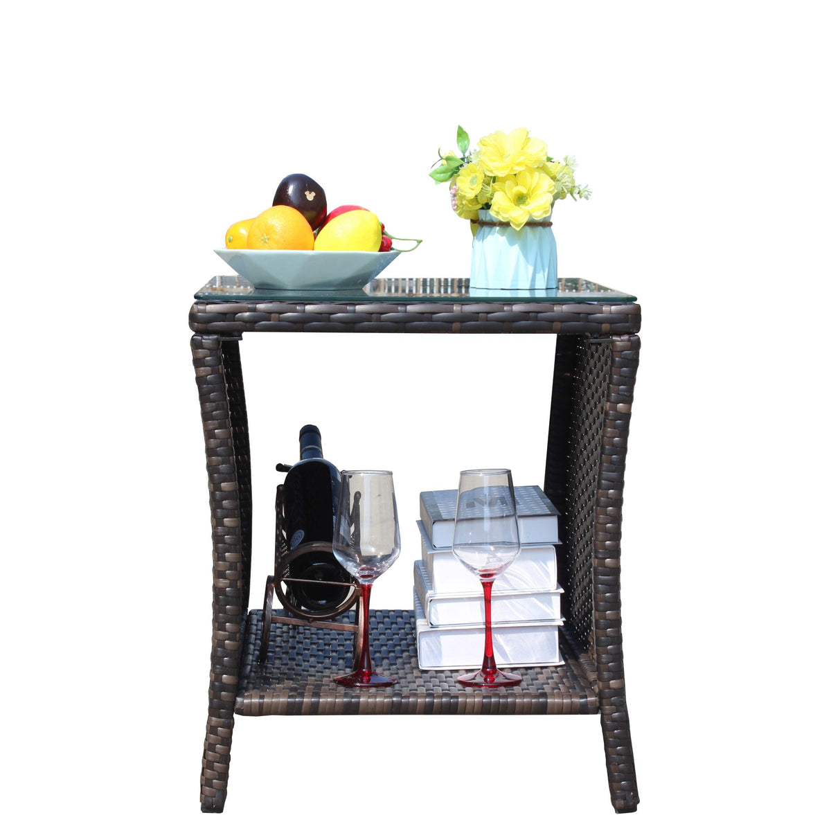 Outdoor patio Furniture 1 Coffee Table with clear tempered glass – Model W20967009