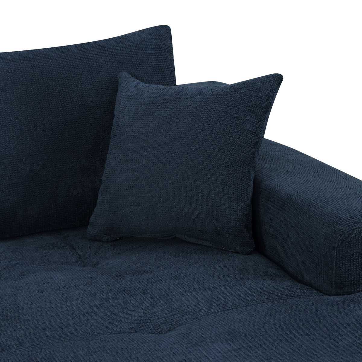 85' Cloud Sectional Couch with L-Shape Chaise,Modern Modular Sofa with Deep Seat, Upholstered Couches for Living Room Bedroom,No Assembly Required, (Cotton linen Fabric),Blue