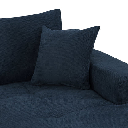 85' Cloud Sectional Couch with L-Shape Chaise,Modern Modular Sofa with Deep Seat, Upholstered Couches for Living Room Bedroom,No Assembly Required, (Cotton linen Fabric),Blue