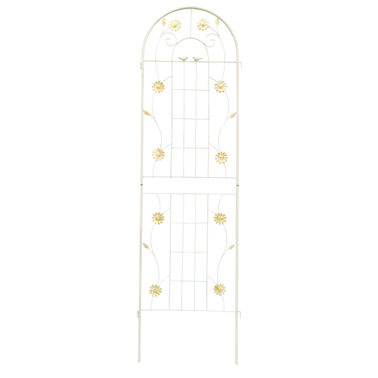 2 Pack Metal Garden Trellis 71' x 19.7' Rustproof Trellis for Climbing Plants Outdoor Flower Support Cream White