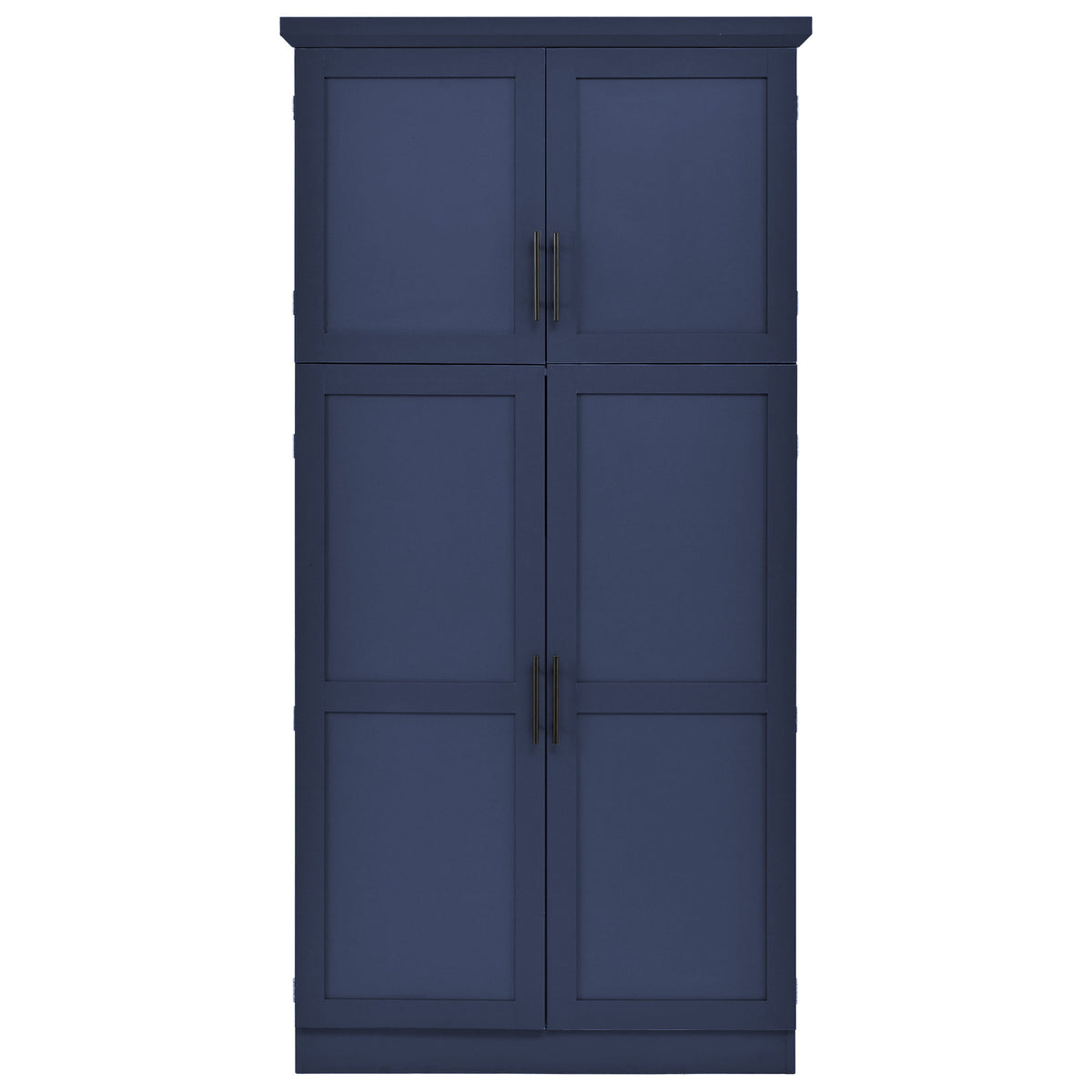 [Assembly Video Provided] TOPMAX 35.5x17.6x70.9inch Freestanding Kitchen Pantry Cabinet, Tall Storage Cabinet with 4 Doors, 2 Door Shelves – Blue