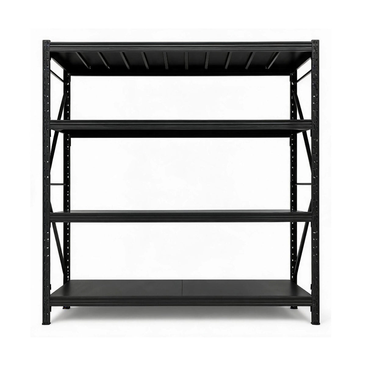 4-Tier Heavy Duty Storage Shelves, 70.87"W x 23.62"D x 71.26"H Metal Shelving Unit, 6000 LBS Capacity Industrial Steel Utility Rack, Adjustable Garage Shelving for Basement, Warehouse - Black