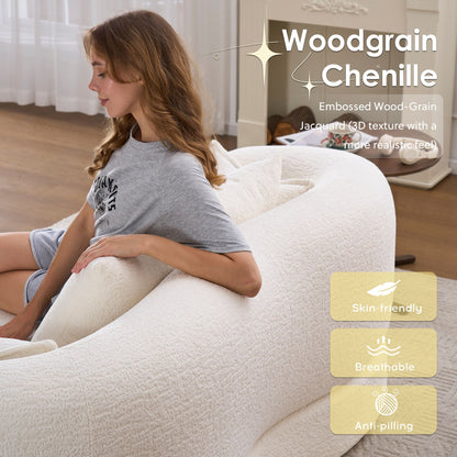 (Old Sku : W2231P392100) 2-in-1 Foldable Sofa Bed,70 Inch Folding Boneless Couch Convertible Compressed Sleeper Sofabed, 4 Pillows for Living Room Apartment, Milk White