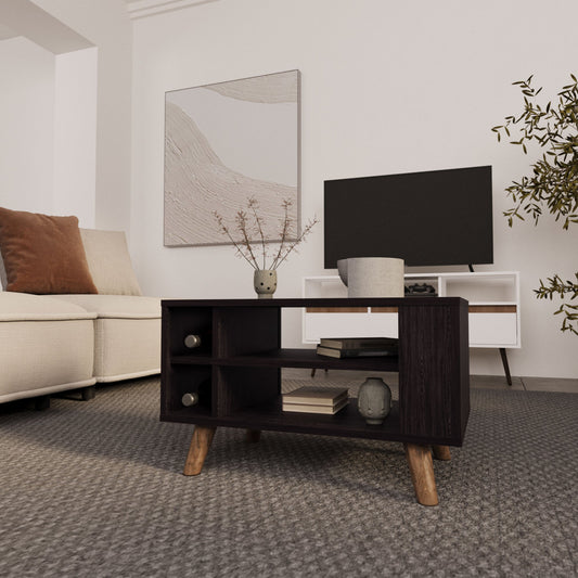 FM FURNITURE Bouse Coffee Table with Open Storage,Wengue
