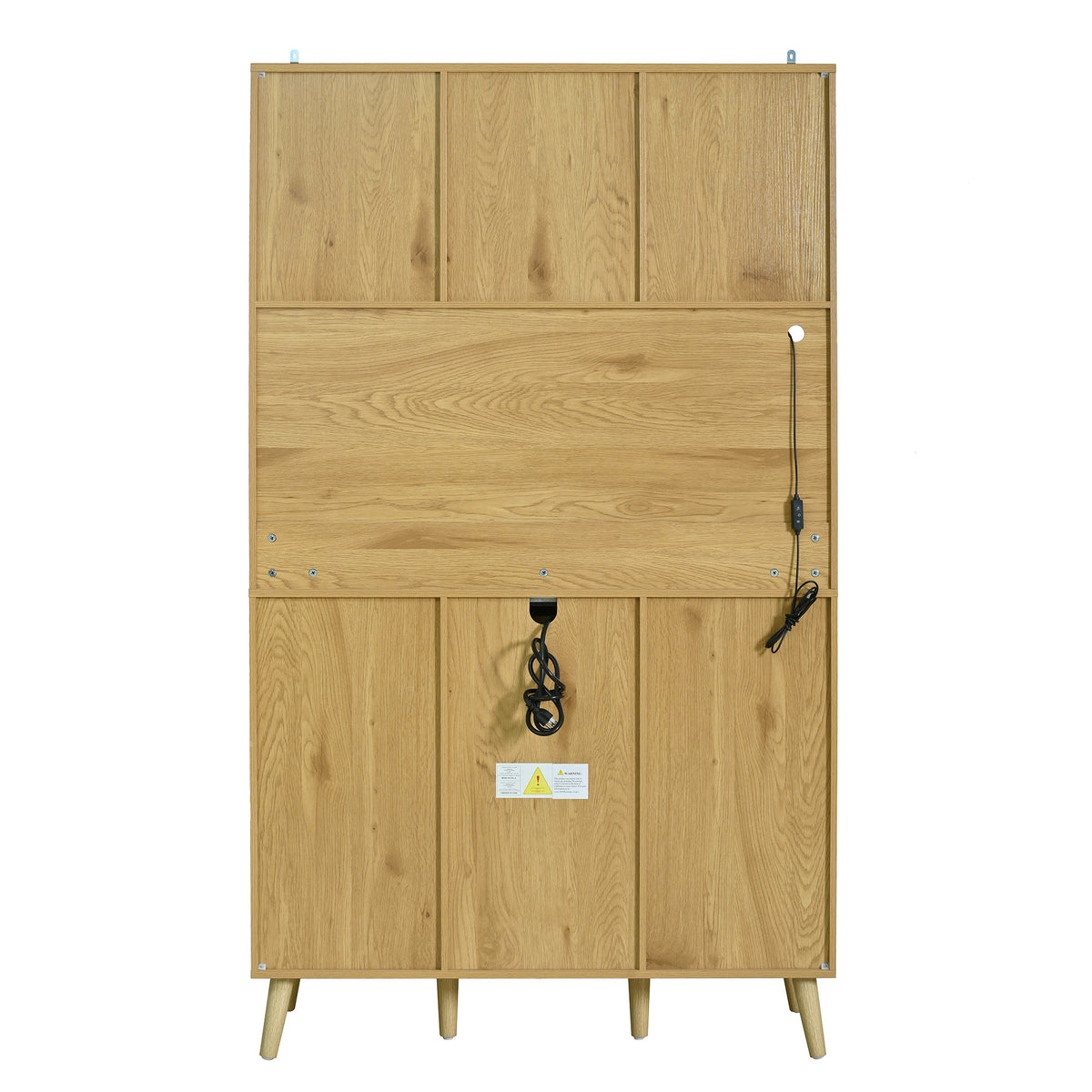 U_Style 72.2" High Kitchen or Bar Cabinet with Electrical Outlet and LED Light, Wine Bottle Storage with Nine-Grid Wine Rack,Multi-Functional Home Sideboard for Dining Room, and Hallway