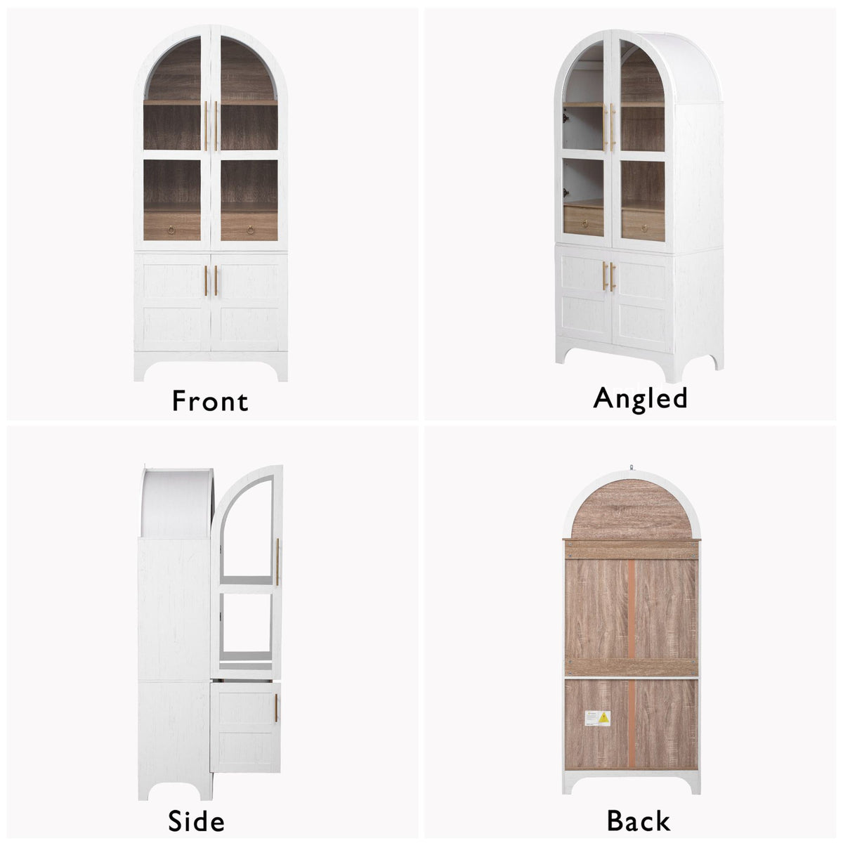 K&K 71" Tall Arched Kitchen Pantry Cabinet with Door Shelves, Farmhouse Kitchen Storage Cabinet with Open & Adjustable Shelves