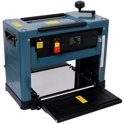 13 Inch Benchtop Thickness Planer, High Power Wood Planer, Dust Port, 8000 RPM Motor, for Woodworking Projects,Blue Color