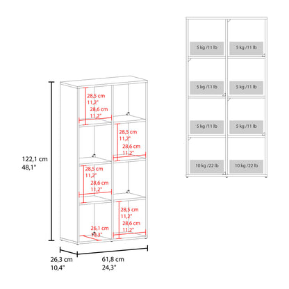 Brookhaven Cube Bookcase with 6 Storage Shelves, Modern Freestanding Bookshelf for Living Room and Home Office