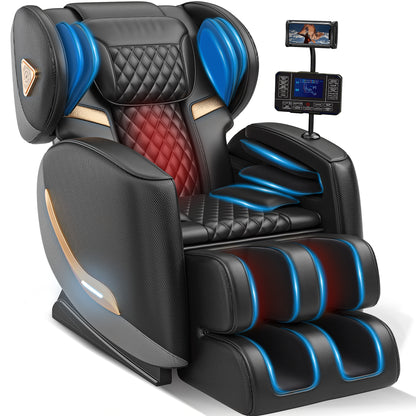 Massage Chair Full Body and Recliner, Zero Gravity Massage Chairs, 10 Fix Rollers, Airbags, Heating, Foot Massage, Auto Modes, Bluetooth Speaker and Touch Control Screen for Home and Office