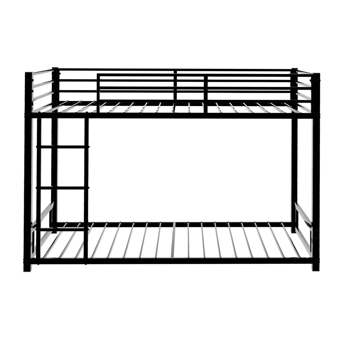 Metal Twin over Twin Bunk Bed/ Heavy-duty Sturdy Metal/ Noise Reduced/ Safety Guardrail,Black